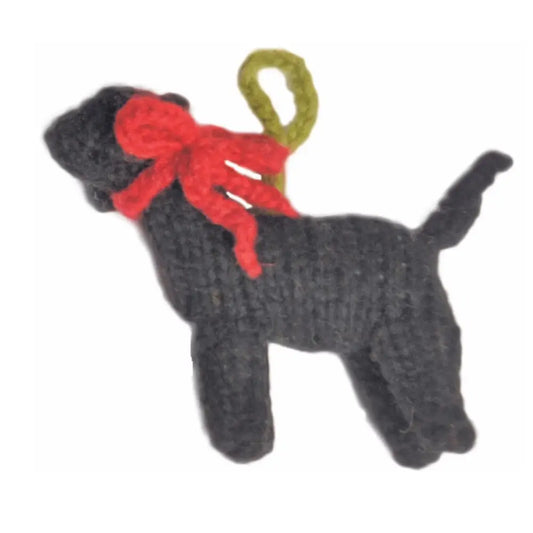 Hand-Knit Dog Ornament: Black Lab