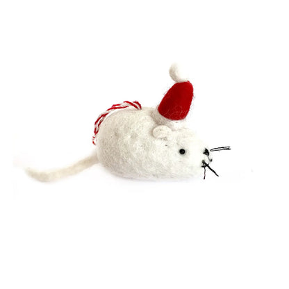 Santa Hat Mouse Felt Ornament