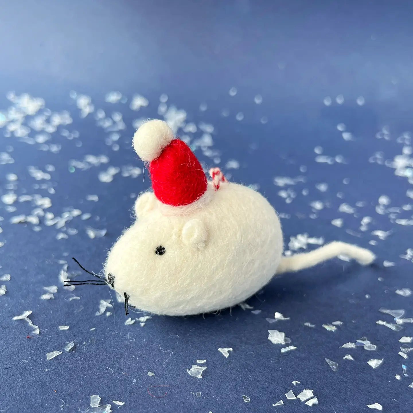 Santa Hat Mouse Felt Ornament