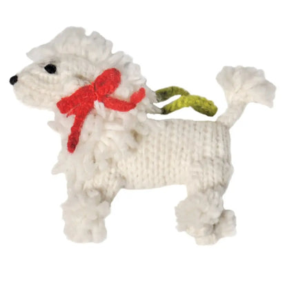 Hand-Knit Dog Ornament: Poodle