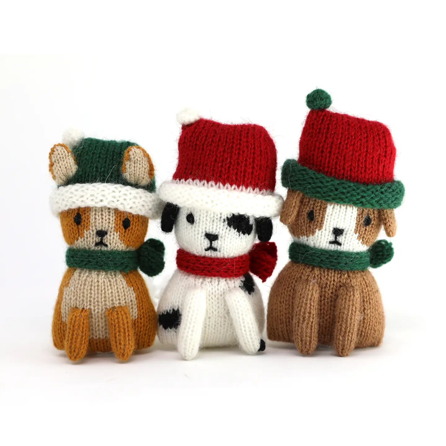 Holiday Knit Brown Puppy Ornament