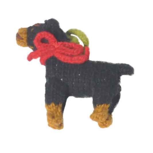 Hand-Knit Dog Ornament: Rottweiler