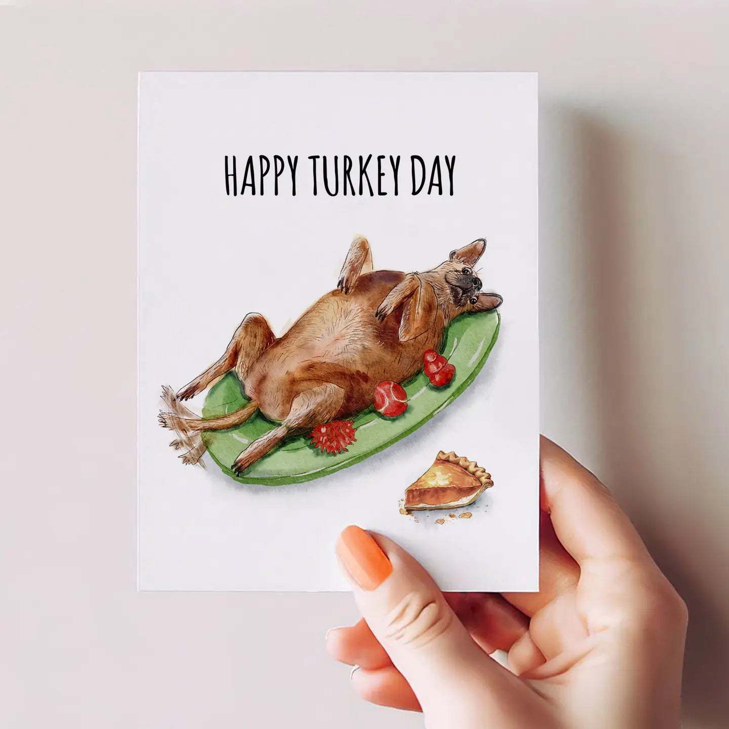 Turkey Day Dog Greeting Card