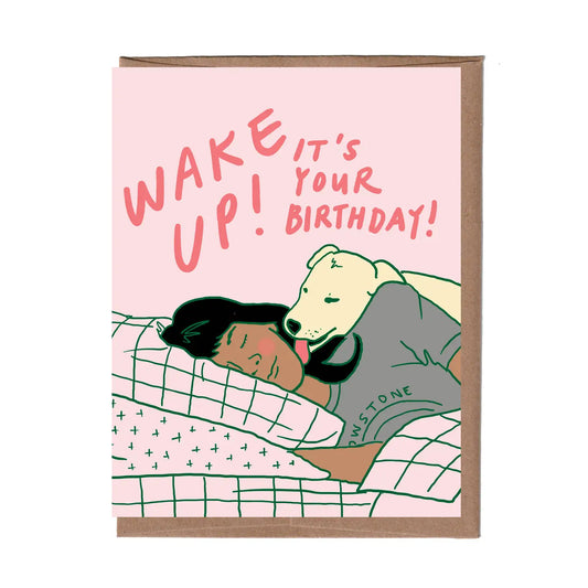 Wake Up! Birthday Card Dog