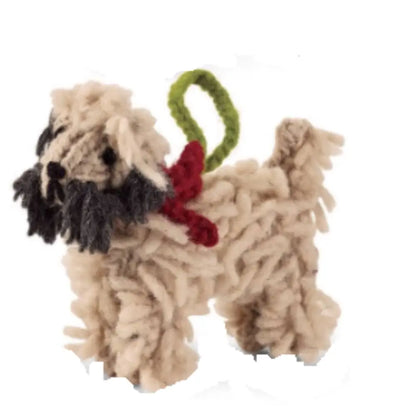 Hand-Knit Dog Ornament: Wheaten Terrier