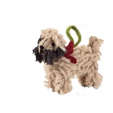 Hand-Knit Dog Ornament: Wheaten Terrier