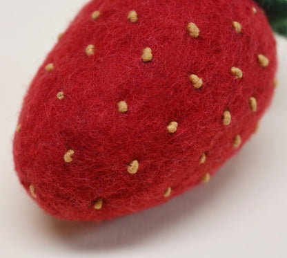 Wool Strawberry Dog Toy