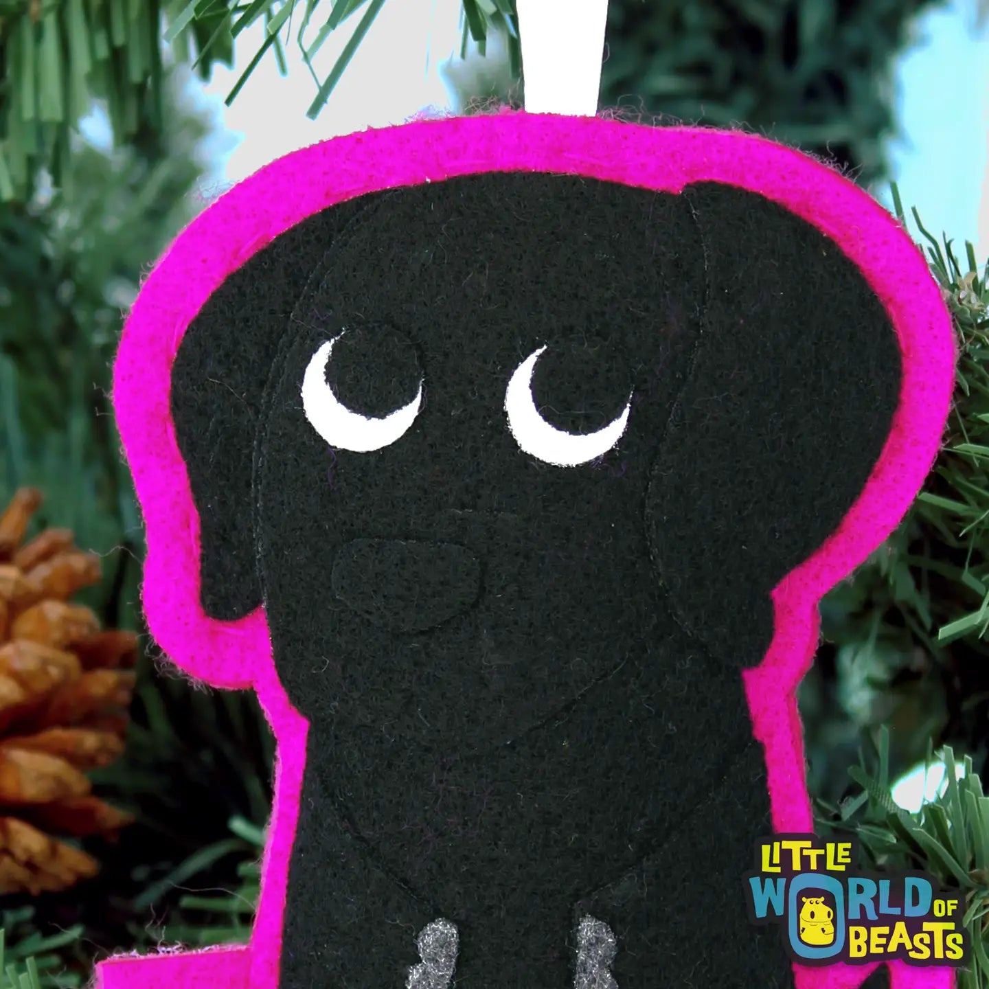 Little World Of Beasts Felted Ornaments: Max the Black Lab