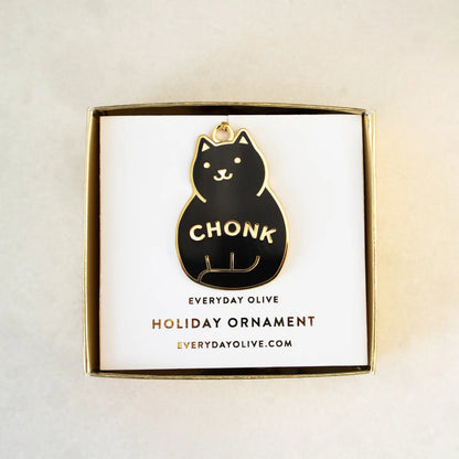 Everyday Olive Chonky Cat Enamel Ornament