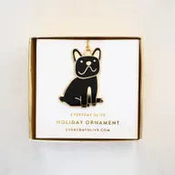 Everyday Olive French Bulldog Enamel Ornament
