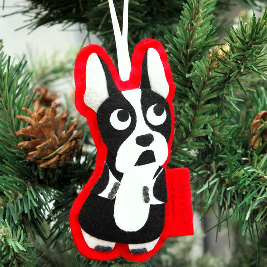 Little World Of Beasts Felted Ornaments: Lucy the Boston Terrier