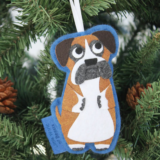 Little World Of Beasts Felted Ornaments: Maisie the Boxer