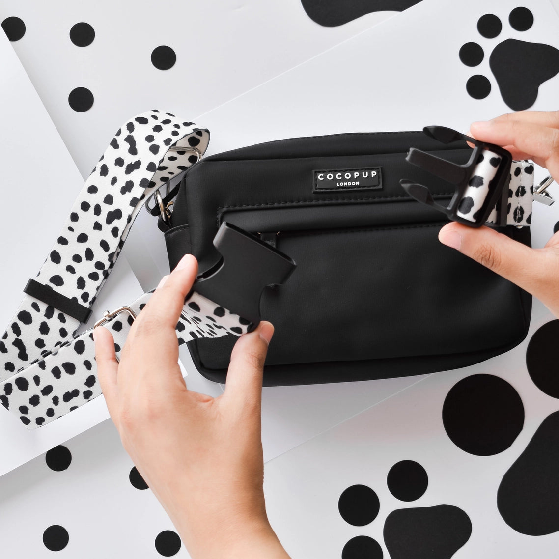 Cocopup Bum Bag Strap: Monochrome Spots