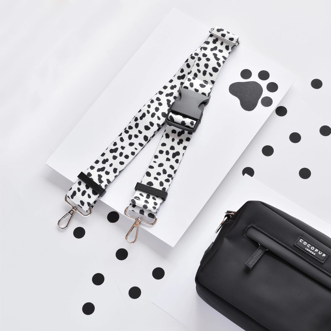 Cocopup Bum Bag Strap: Monochrome Spots