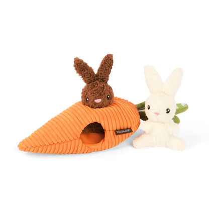 Funny Bunnies Hide-and-Squeak Dog Toy