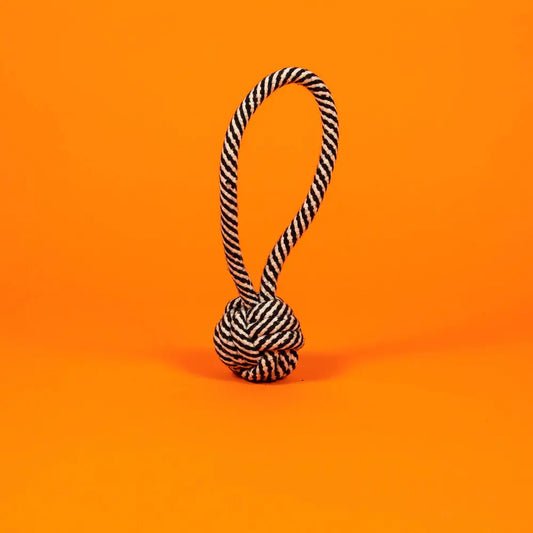 Black and White Rope Knot Toy