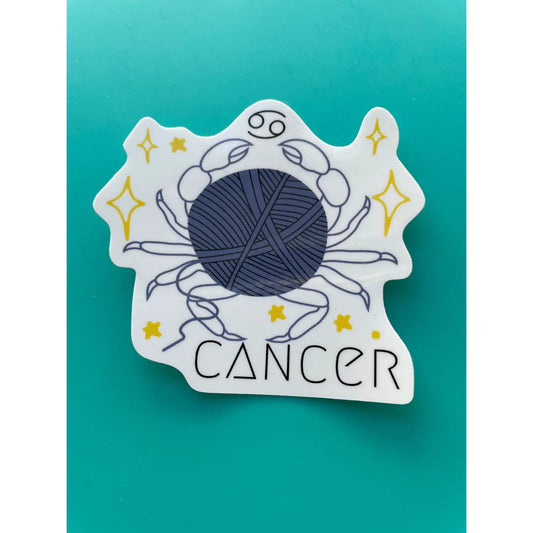 Cancer Zodiac Yarn Vinyl Sticker