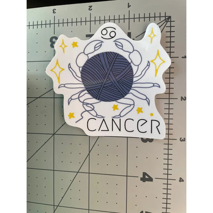 Cancer Zodiac Yarn Vinyl Sticker