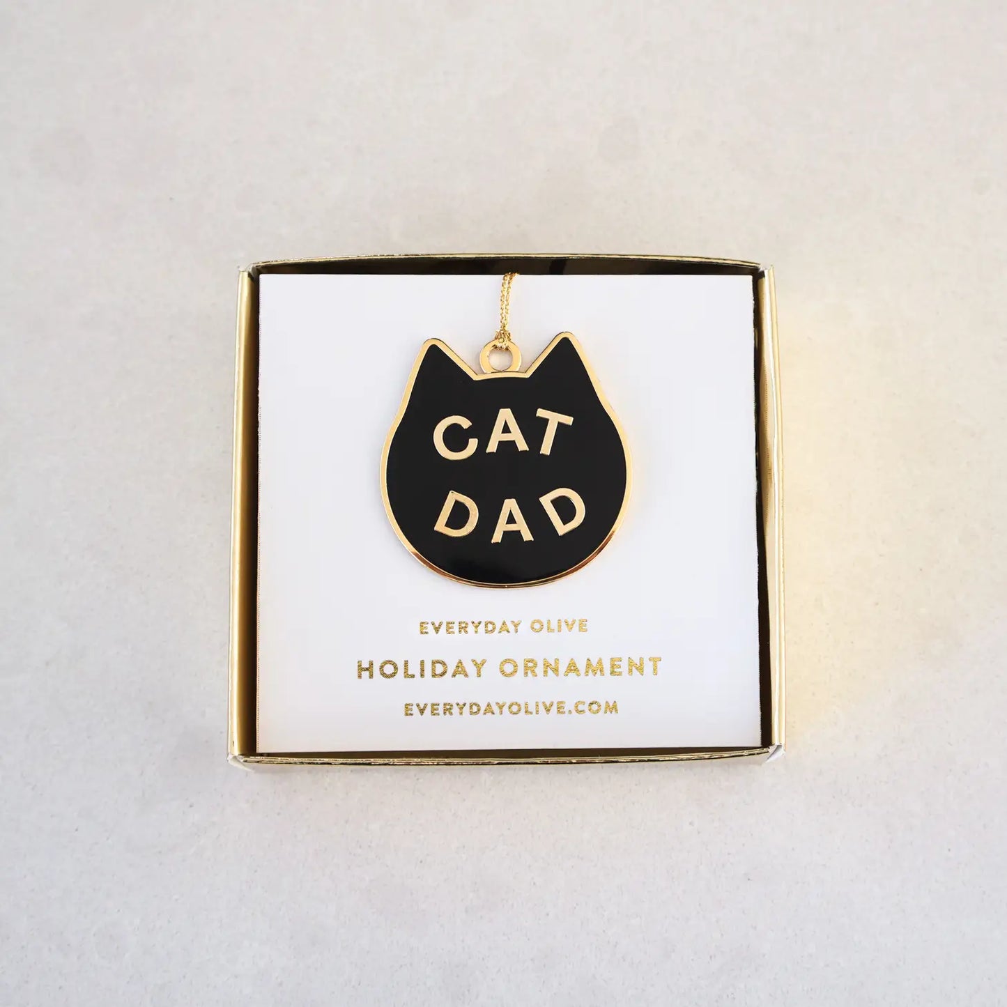 Everyday Olive Cat Dad Enamel Ornament