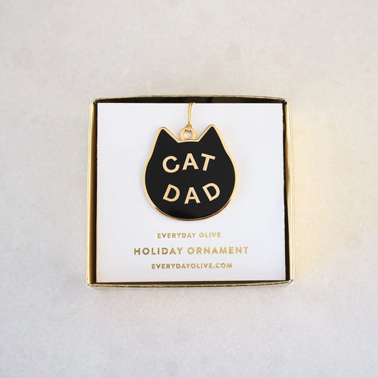 Everyday Olive Cat Dad Enamel Ornament