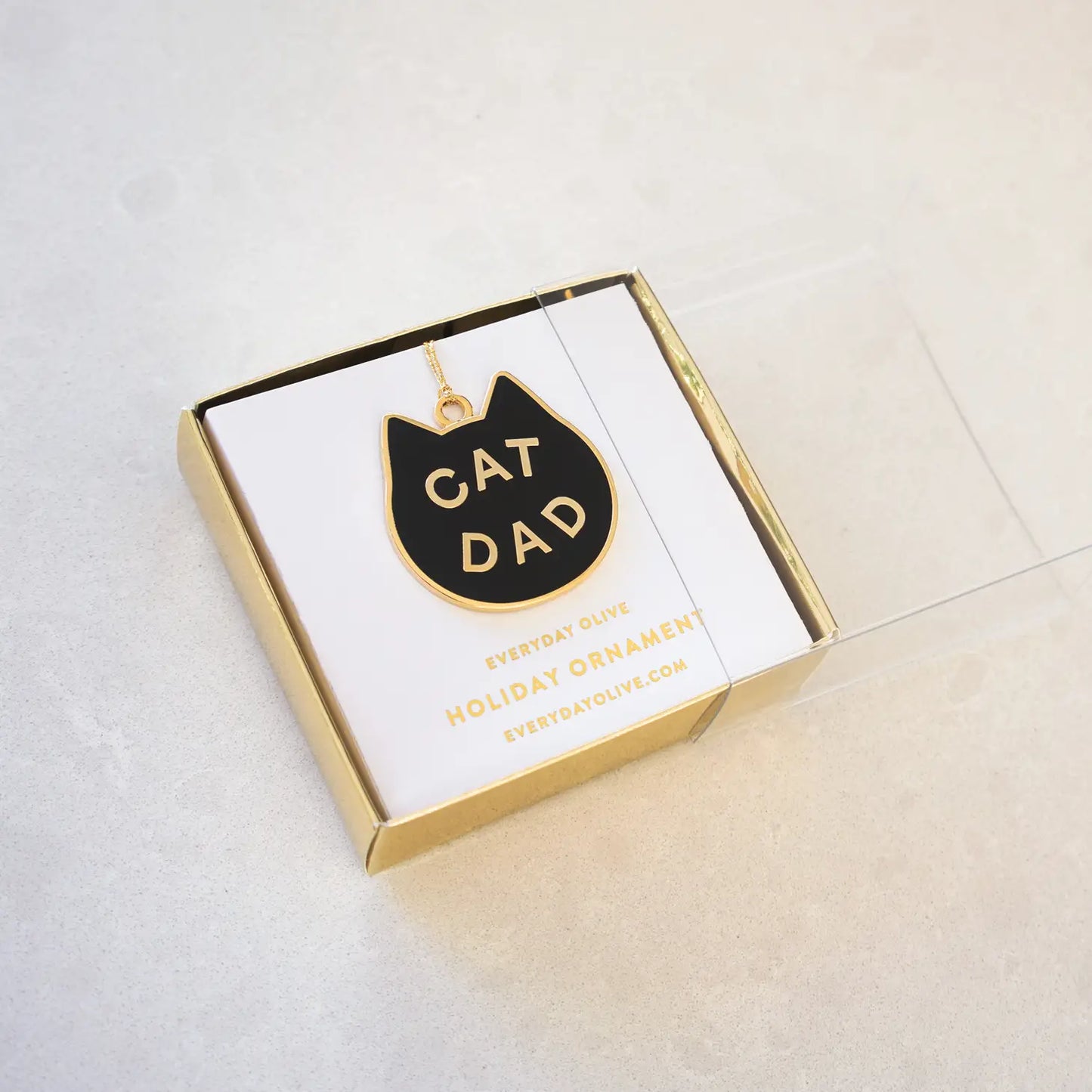 Everyday Olive Cat Dad Enamel Ornament