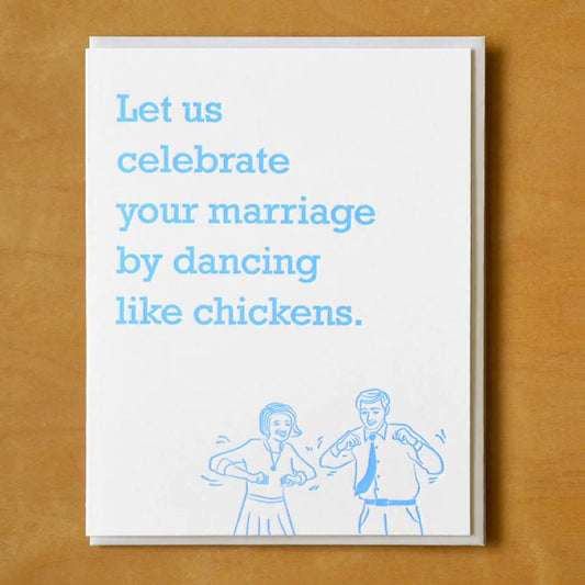 Dancing Like Chickens Wedding Card