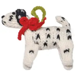 Hand-Knit Dog Ornament: Dalmatian