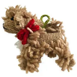 Hand-Knit Dog Ornament: Doodle
