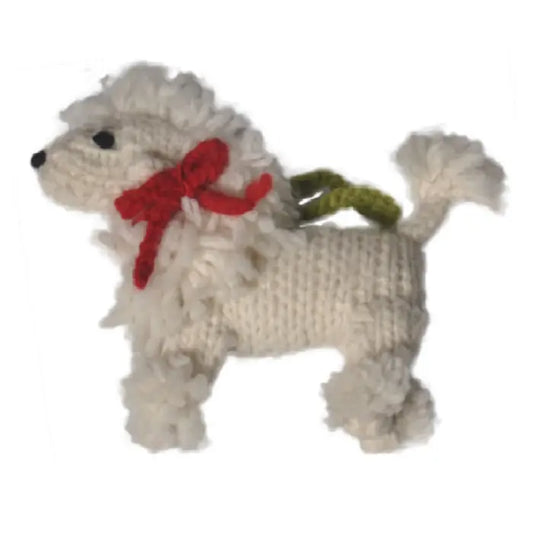 Hand-Knit Dog Ornament: Poodle