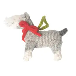 Hand-Knit Dog Ornament: Schnauzer