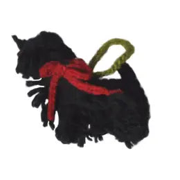 Hand-Knit Dog Ornament: Scottie Dog