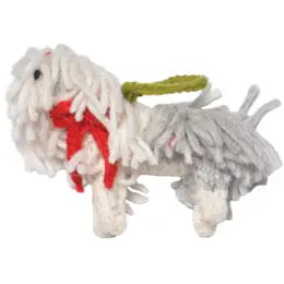 Hand-Knit Dog Ornament: Sheepdog