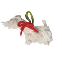 Hand-Knit Dog Ornaments: Westie