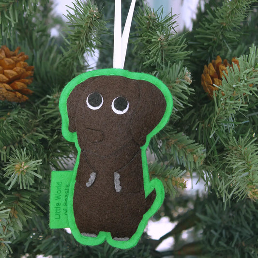 Little World Of Beasts Felted Ornaments: Suzie the Chocolate Lab
