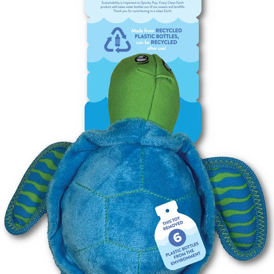 Clean Earth Recycled Plush Turtle Dog Toy