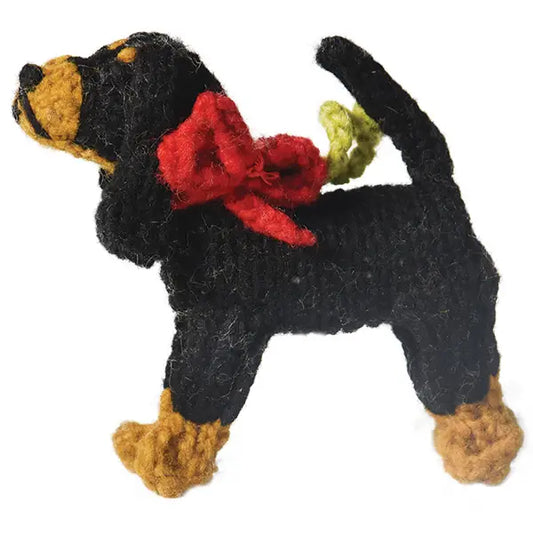 Hand-Knit Dog Ornament: Coonhound