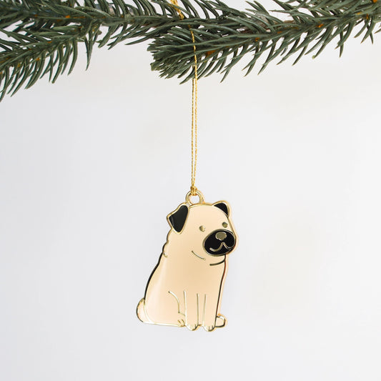 Everyday Olive Pug Enamel Ornament