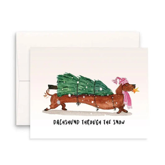 Dachshund Through The Snow Greeting Card