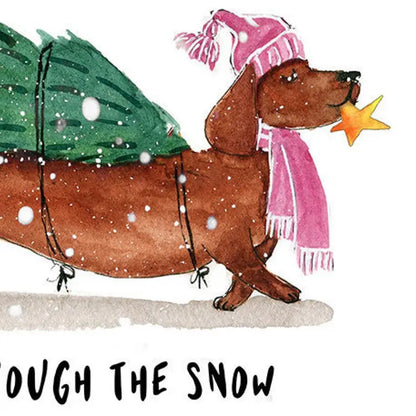 Dachshund Through The Snow Greeting Card