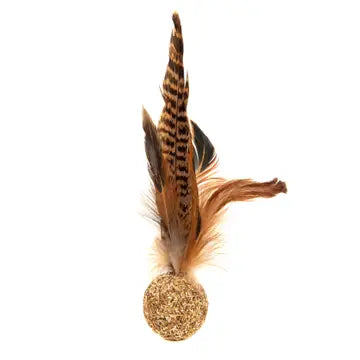 Silvervine Pheasant Feather Ball for Cats