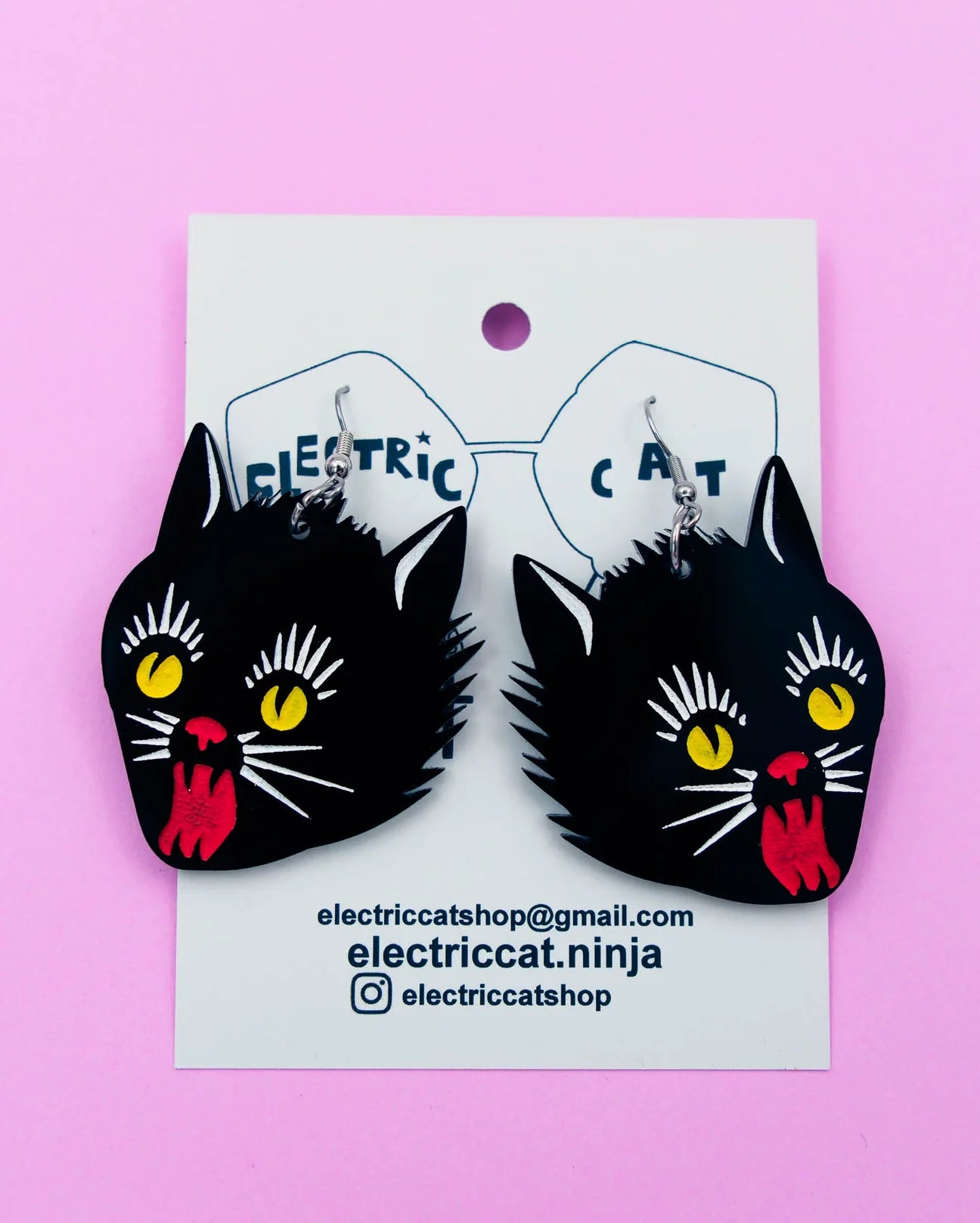 Vintage Feral Cat Earrings