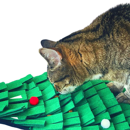 Christmas Tree Foraging Snuffle Mat for Pets