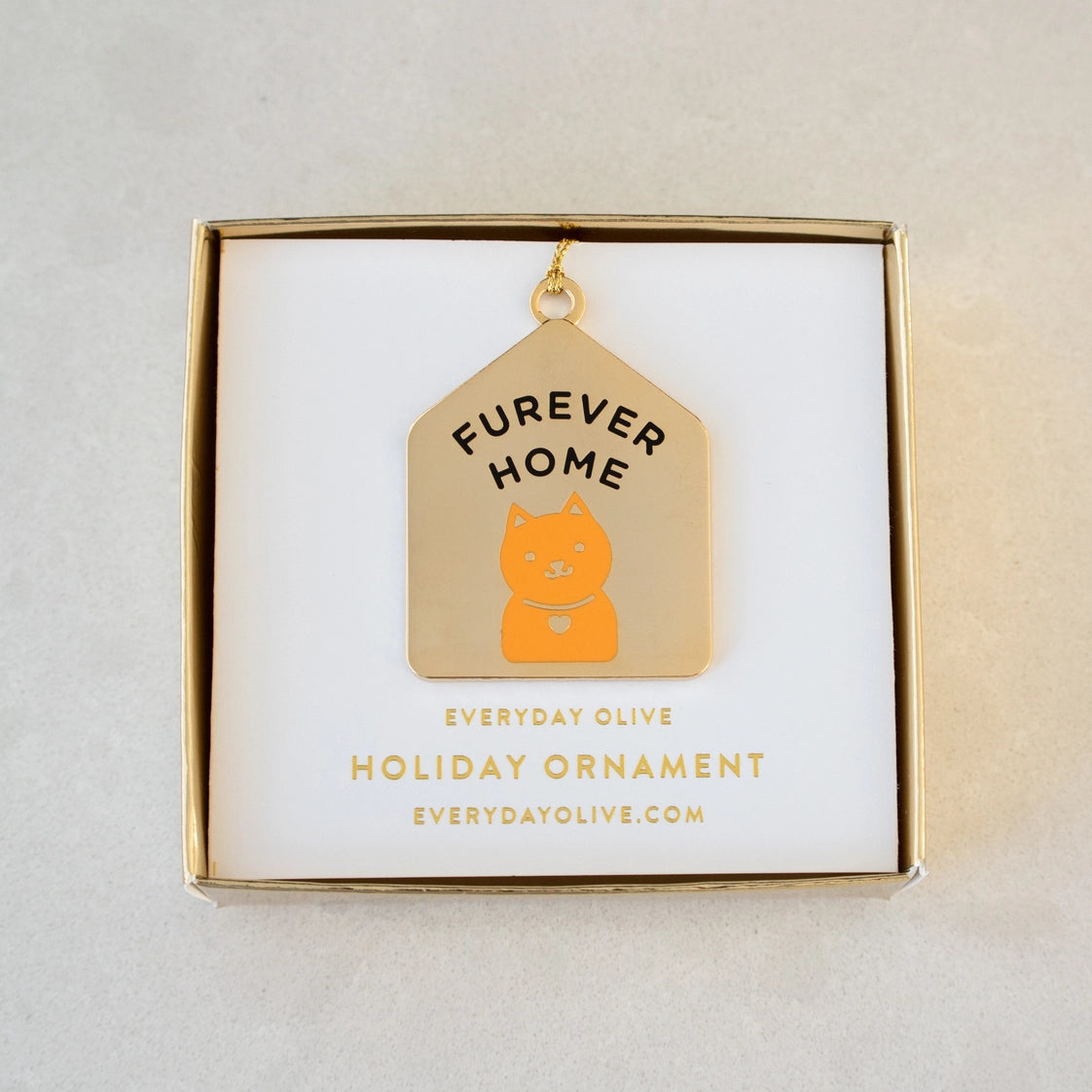 Everyday Olive Furever Home Enamel Cat Ornament