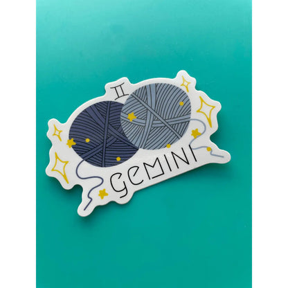 Gemini Zodiac Yarn Vinyl Sticker