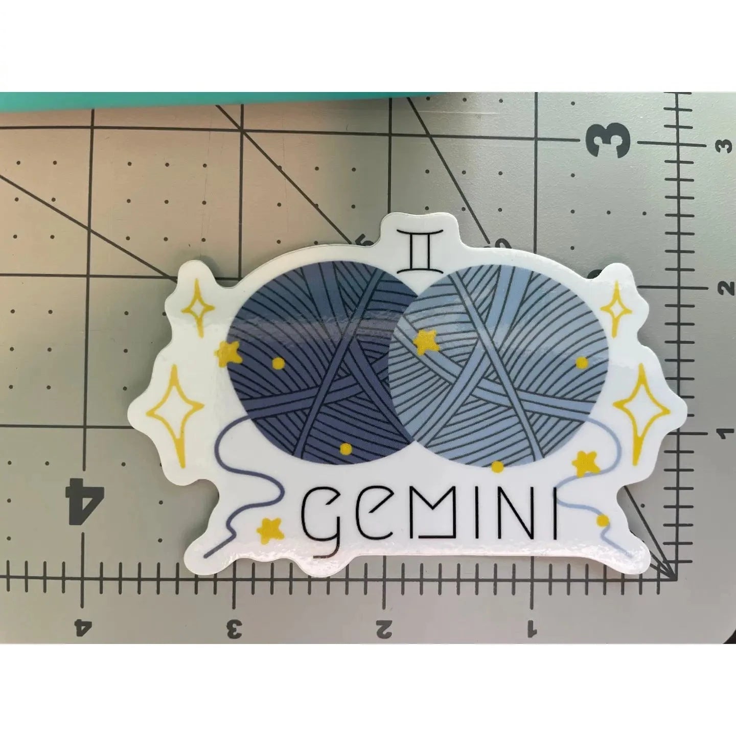 Gemini Zodiac Yarn Vinyl Sticker