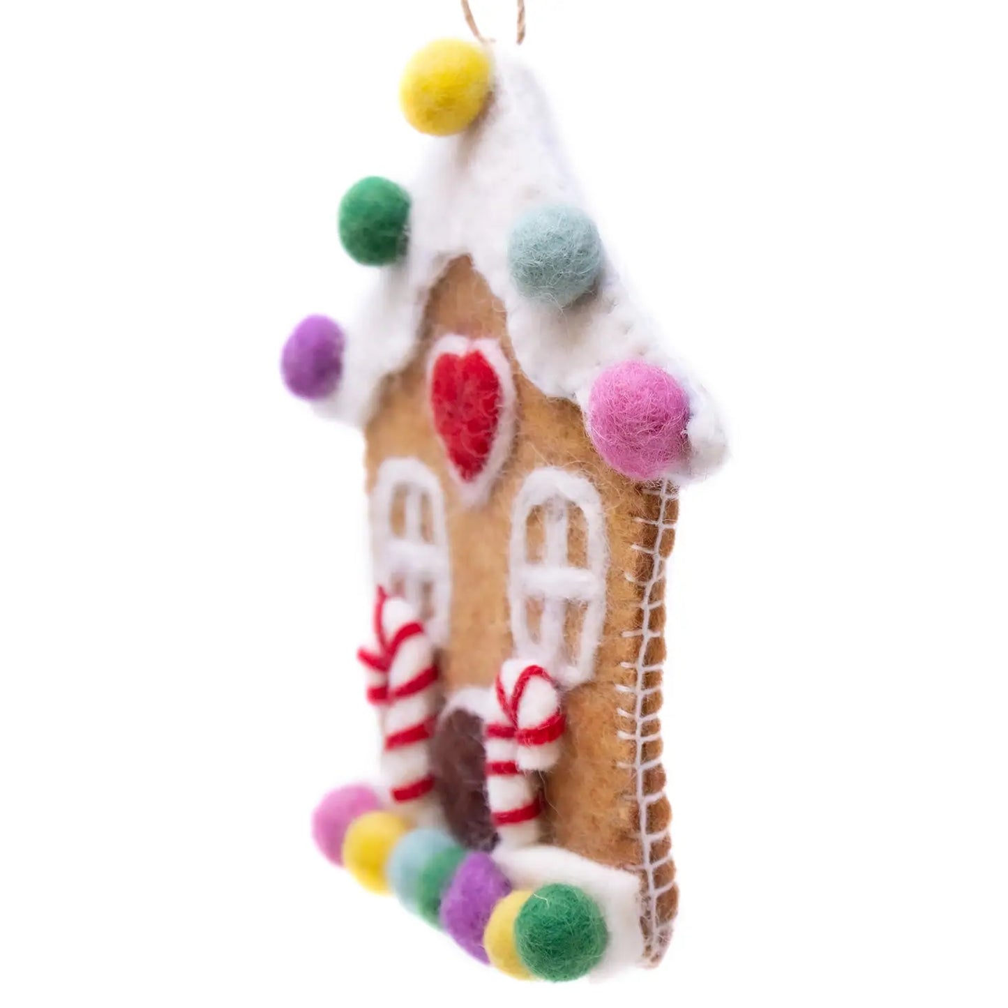 Hand-Felted Gingerbread House Ornament