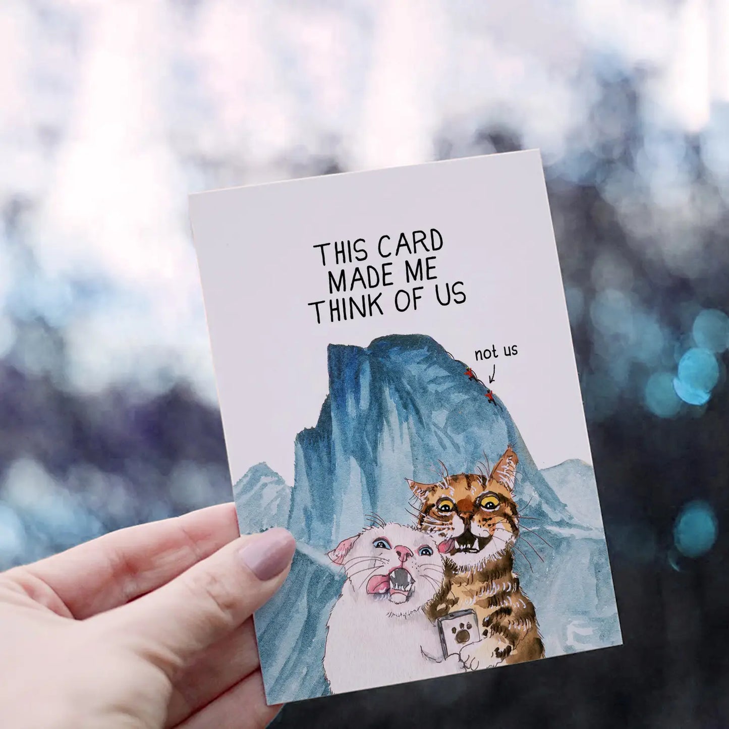 Glacier Cat Selfie Greeting Card