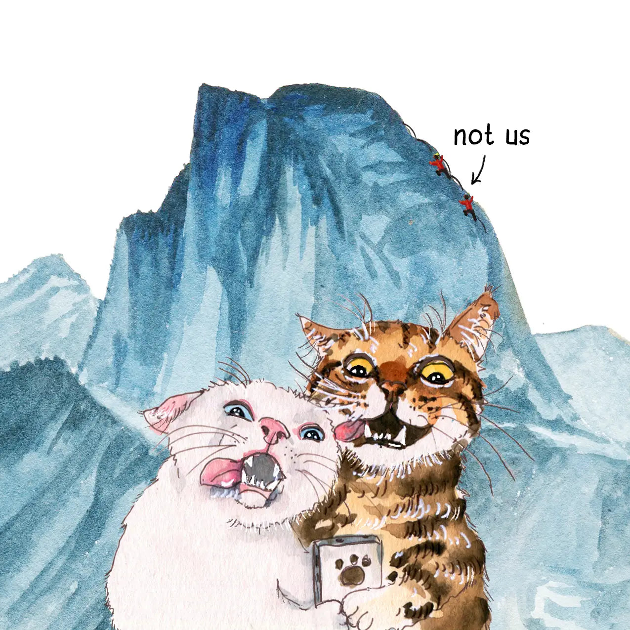 Glacier Cat Selfie Greeting Card