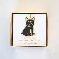 Everyday Olive French Bulldog Enamel Ornament