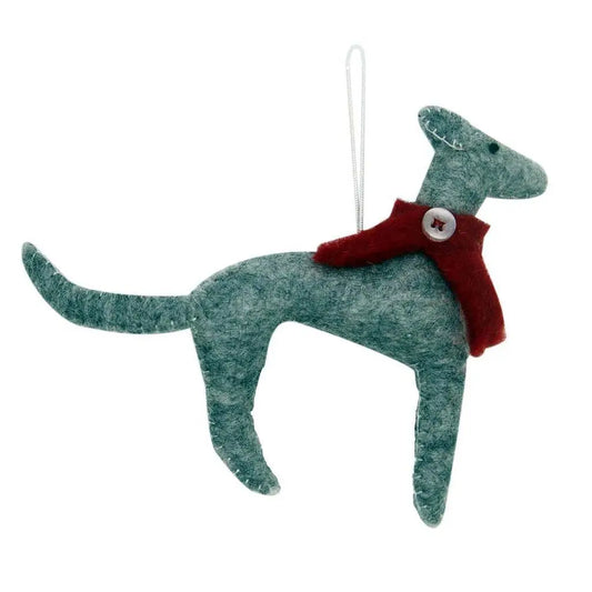 Hand-Felted Greyhound Ornament